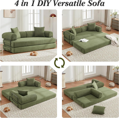 78.5 Inch Convertible Folding Sofa Bed with Versatility-3
