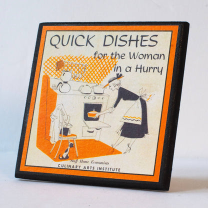 Funny Vintage Cookbook Cover Kitchen Coasters-3