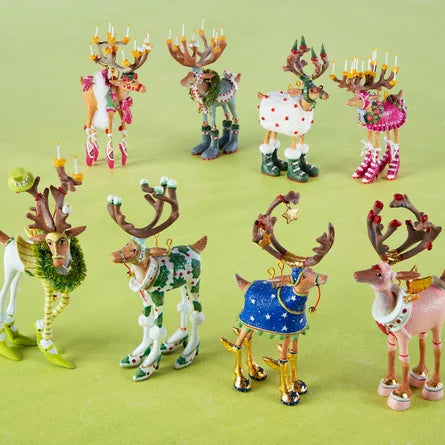 Dash Away Mini Reindeer Ornament Set/8 by Patience Brewster-1