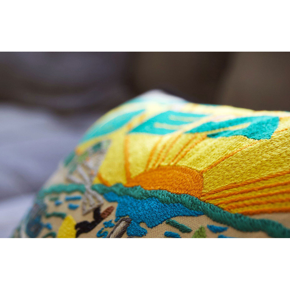 Daytona Beach Hand-Embroidered Pillow-4