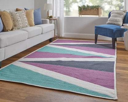 Clare Transitional Geometric - Purple/Ivory/Green - Clearance-2