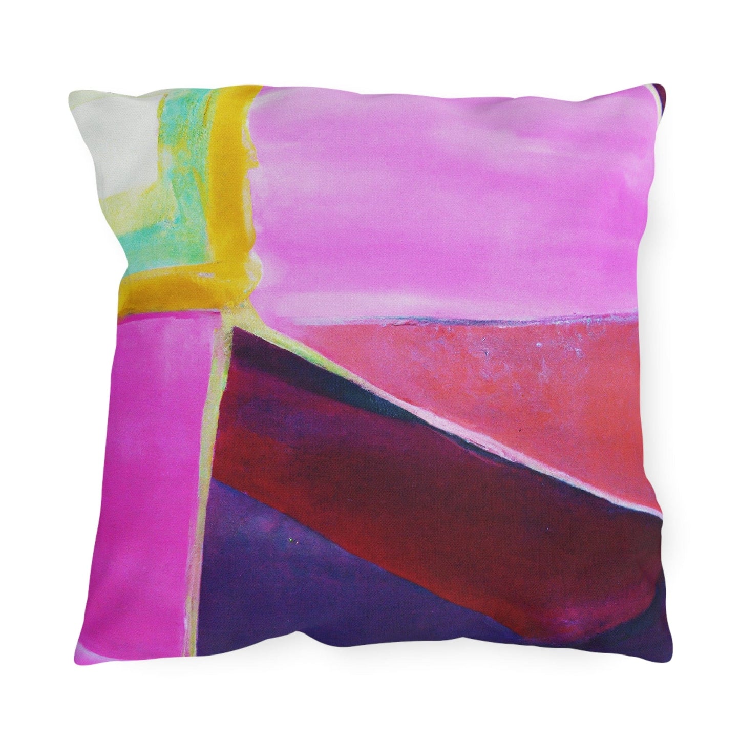 Decorative Indoor/outdoor Pillow - Pink Purple Red Geometric Pattern-3