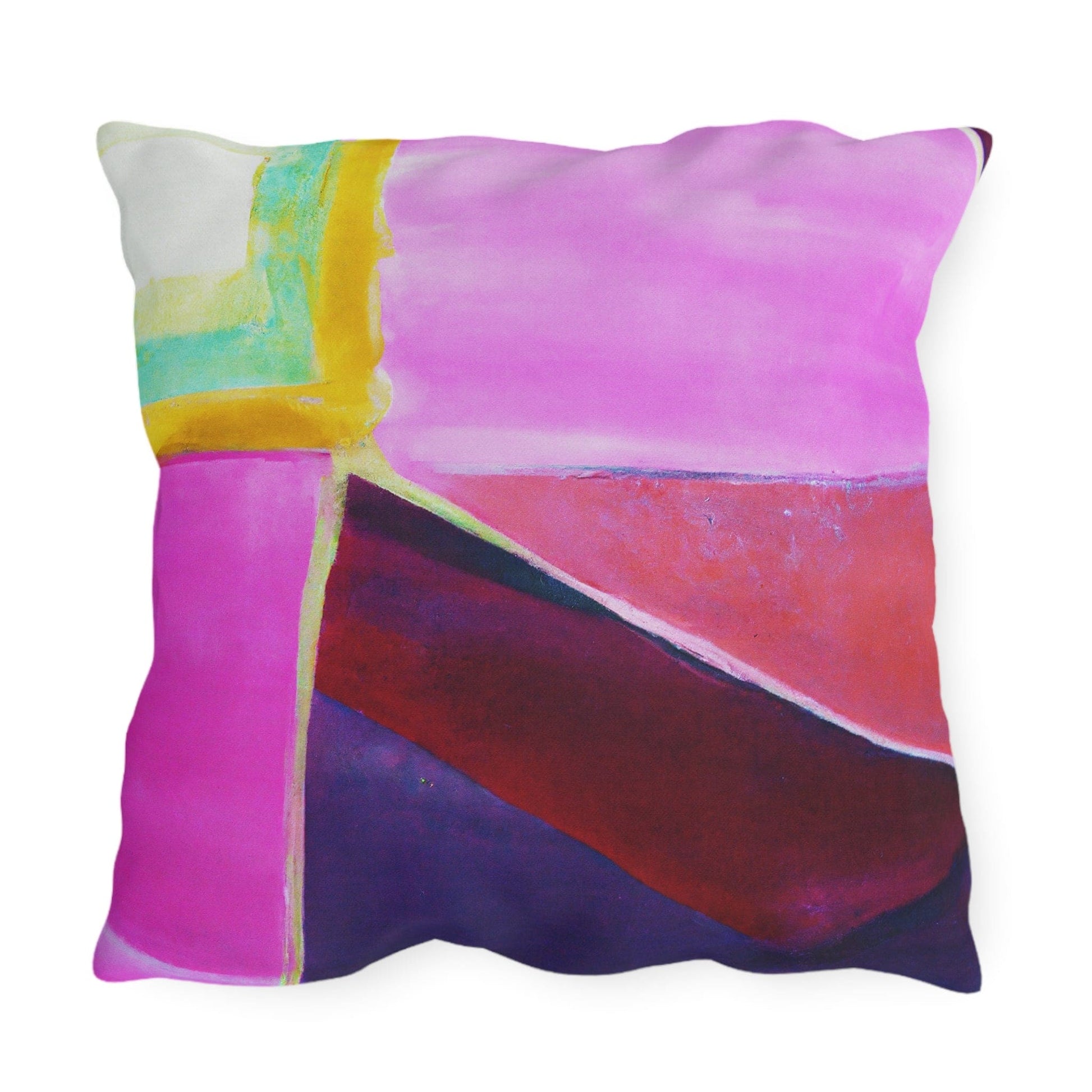Decorative Indoor/outdoor Pillow - Pink Purple Red Geometric Pattern-4