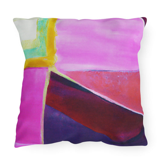 Decorative Indoor/outdoor Pillow - Pink Purple Red Geometric Pattern-0