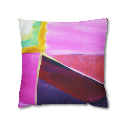Decorative Throw Pillow Cover - Pink Purple Red Geometric Pattern-3