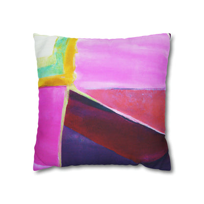 Decorative Throw Pillow Cover - Pink Purple Red Geometric Pattern-2