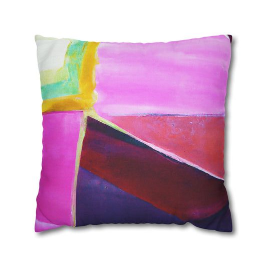 Decorative Throw Pillow Cover - Pink Purple Red Geometric Pattern-0