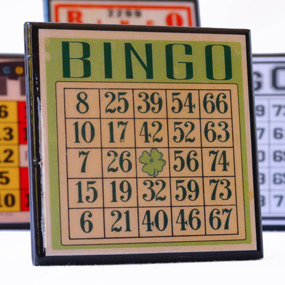 Bingo!  Vintage Bingo Card Coaster Set-3