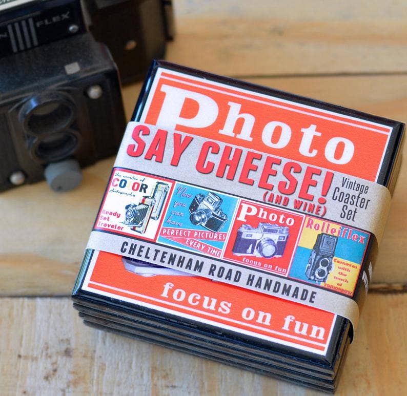 Say Cheese!: Classic Camera Drink Coaster Set-1
