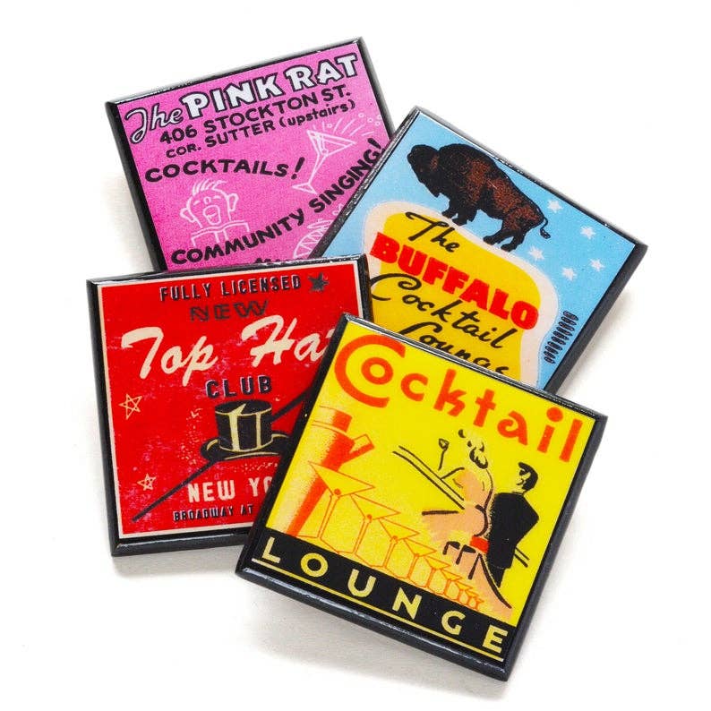 Classic Cocktail Lounge Drink Coaster Set-0