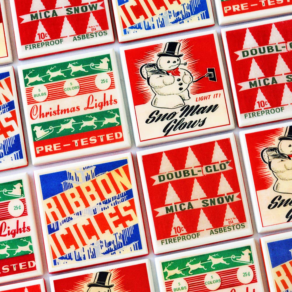 Vintage Christmas Drink Coaster Set-1