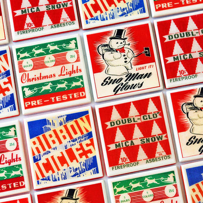 Vintage Christmas Drink Coaster Set-1