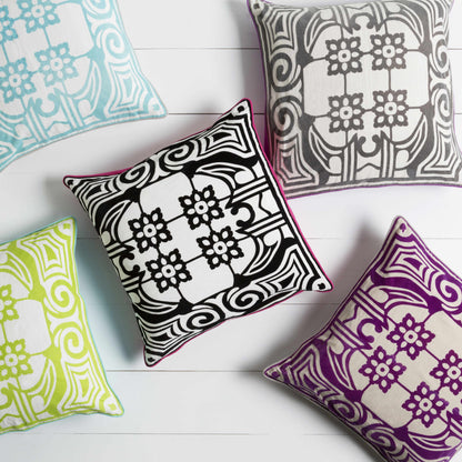 Kellerberrin Green Floral Geometric Pillow - Clearance-2