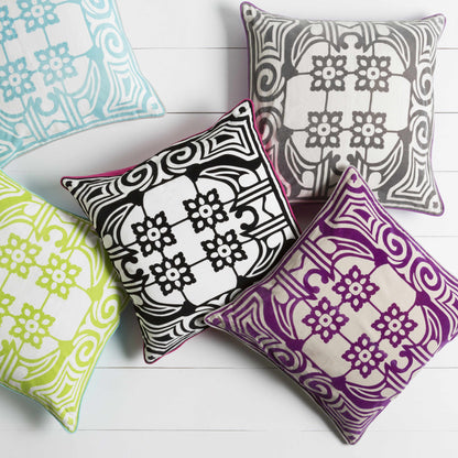Kellerberrin Green Floral Geometric Pillow - Clearance-1