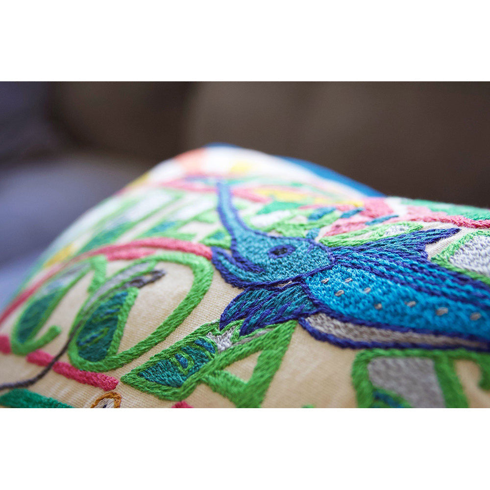 Emerald Coast Hand-Embroidered Pillow-3