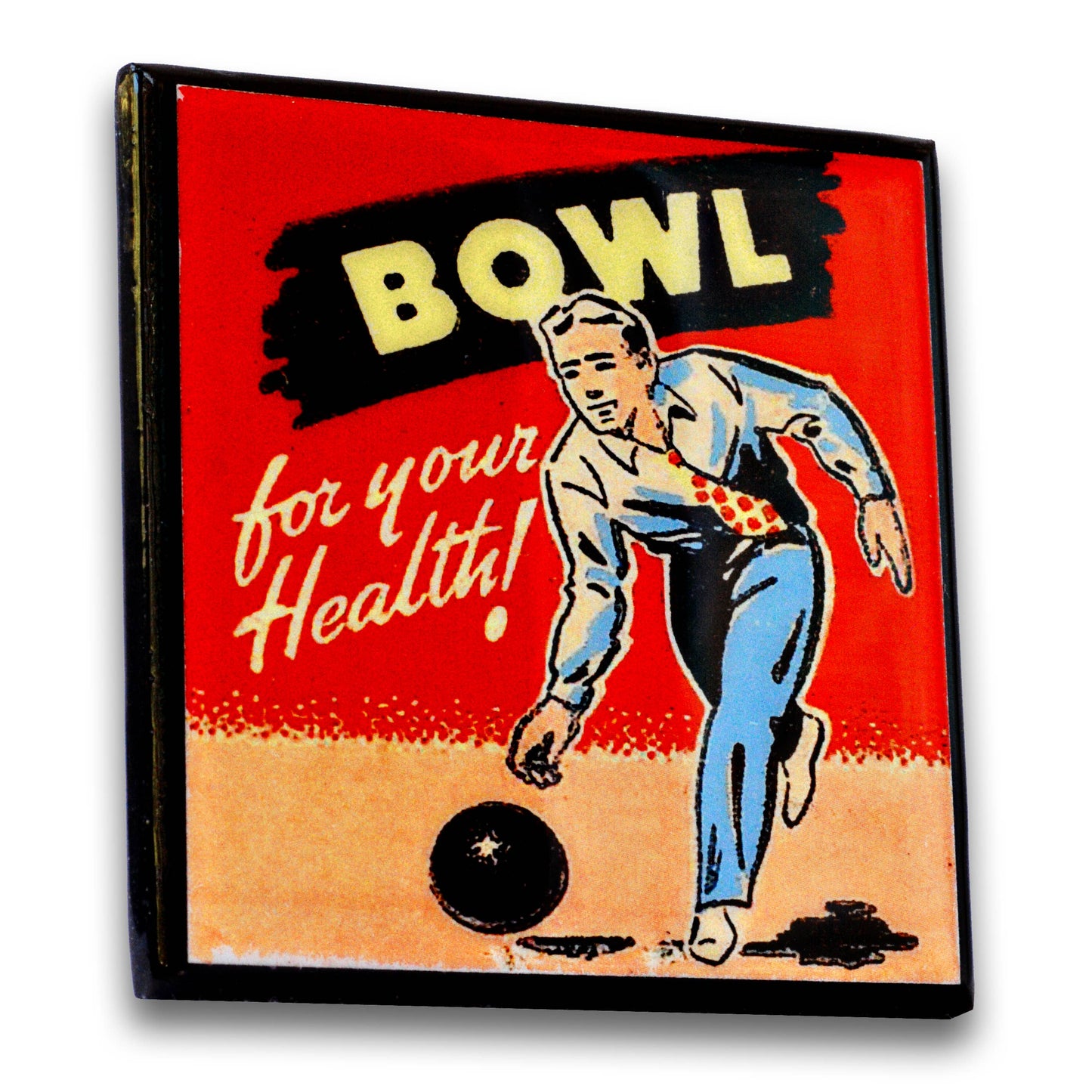 Lets Bowl!  Vintage Bowling Coaster Set-1