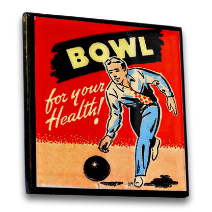 Lets Bowl!  Vintage Bowling Coaster Set-1