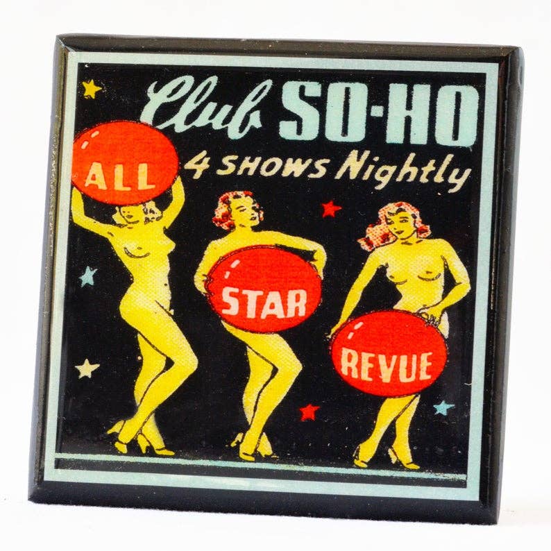 A Little Naughty: Vintage Burlesque Drink Coaster Set-3
