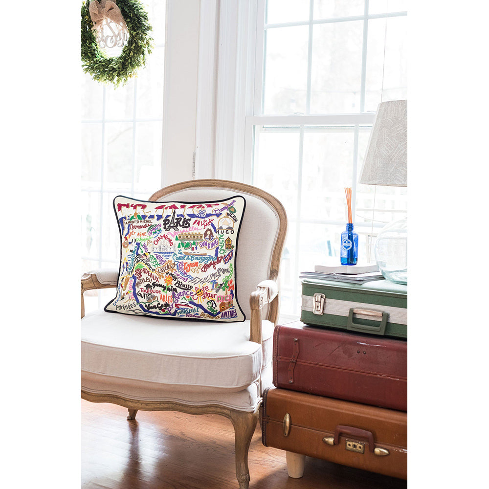 France Hand-Embroidered Pillow-3