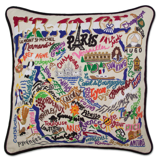 France Hand-Embroidered Pillow-0
