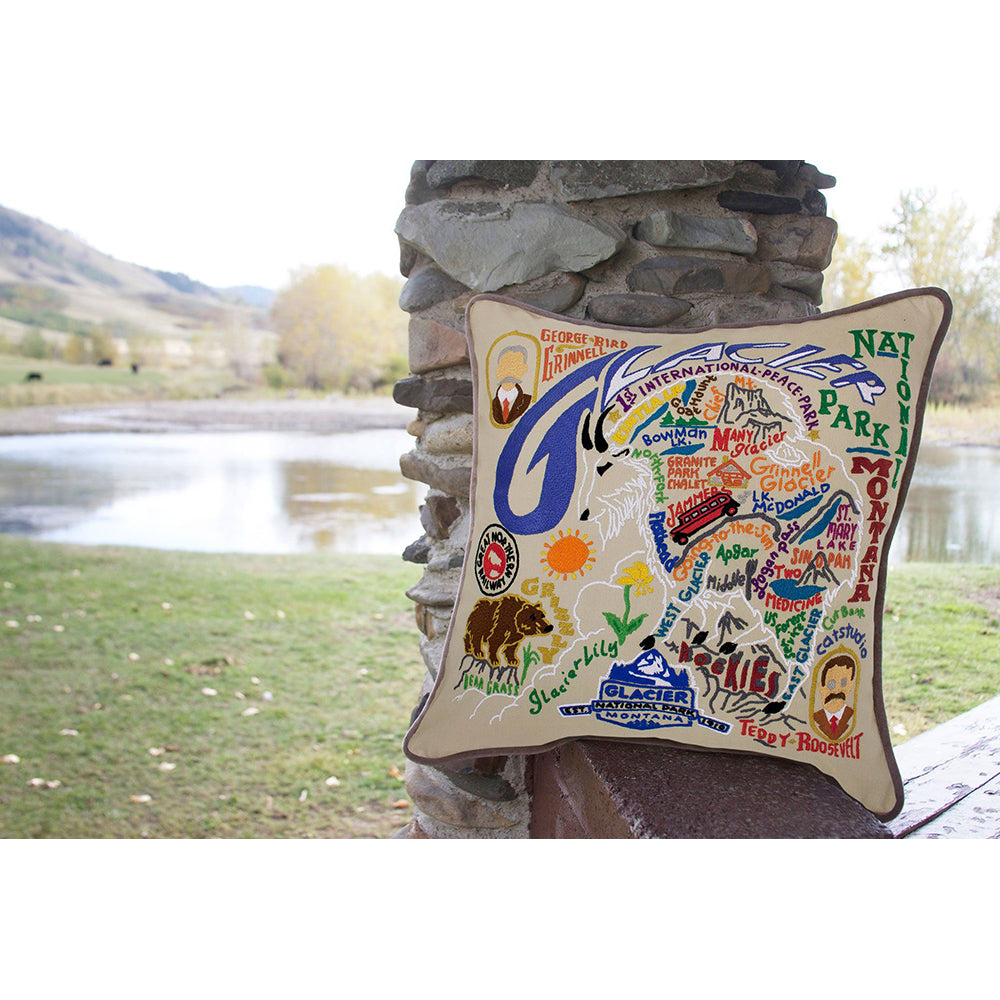 Glacier Park Hand-Embroidered Pillow-2