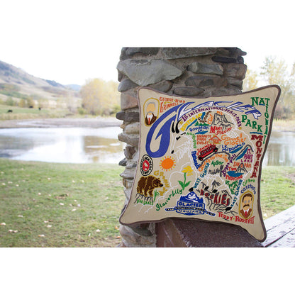 Glacier Park Hand-Embroidered Pillow-2