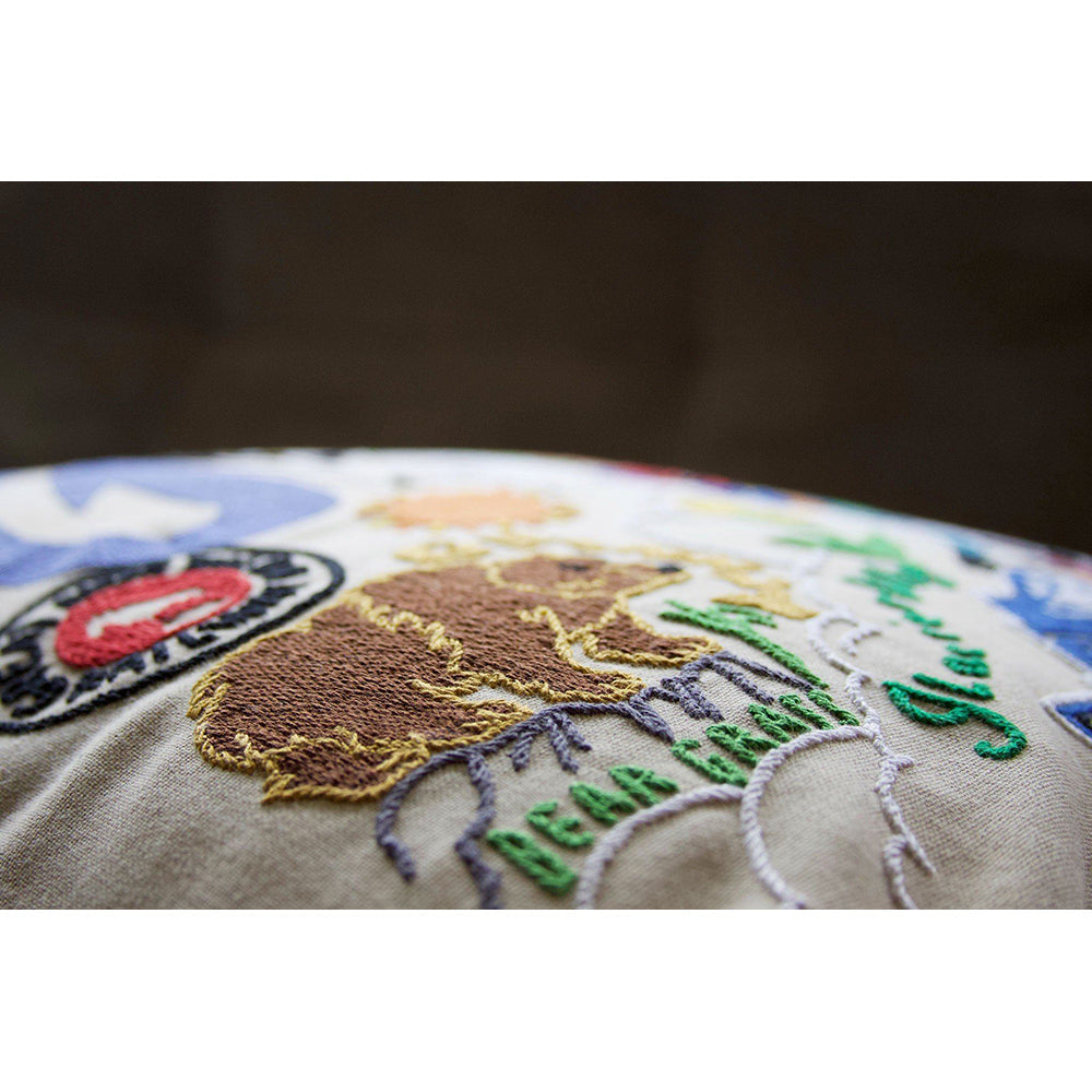 Glacier Park Hand-Embroidered Pillow-3
