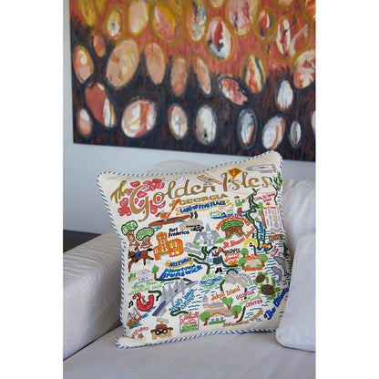 Golden Isles Hand-Embroidered Pillow-3