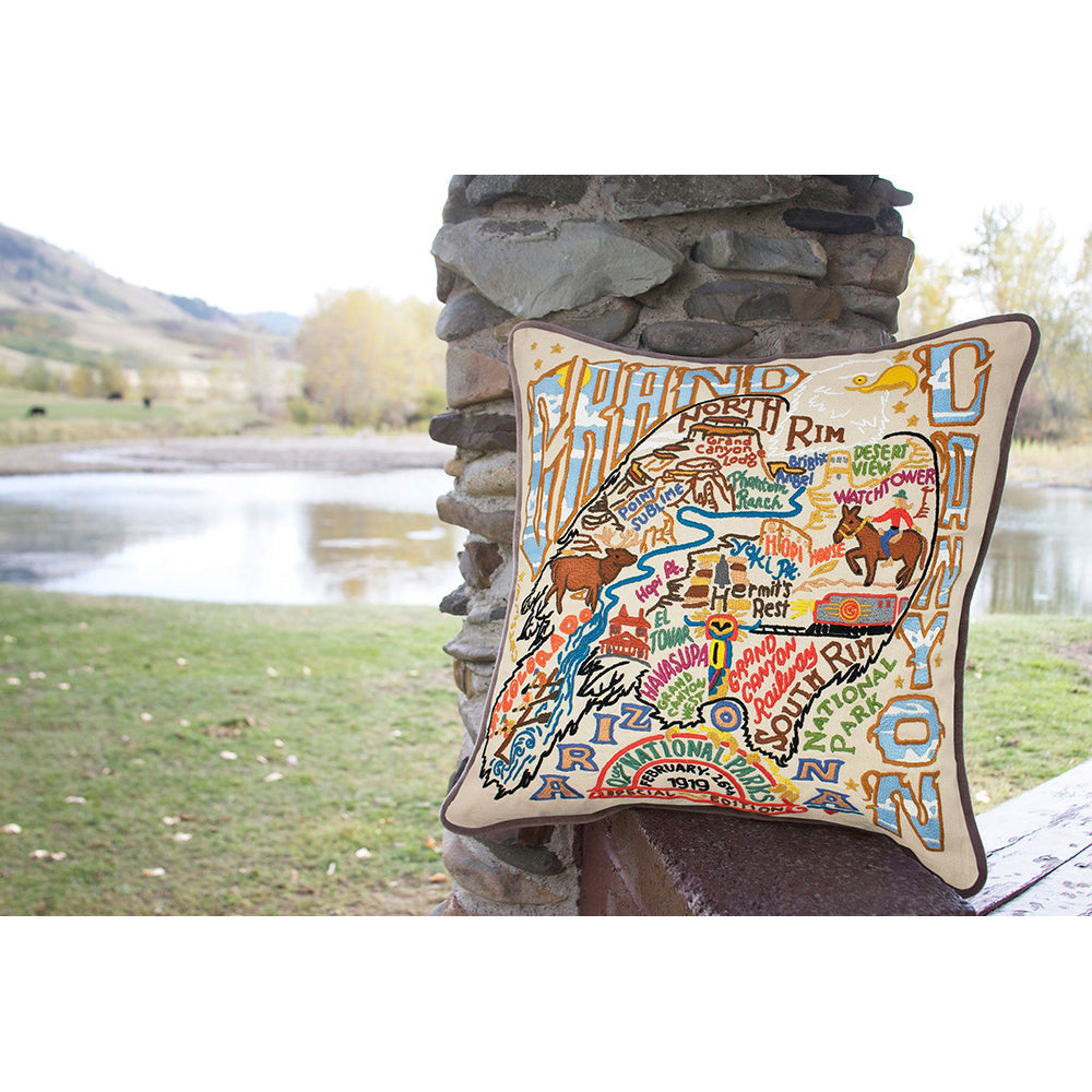 Grand Canyon Hand-Embroidered Pillow-3