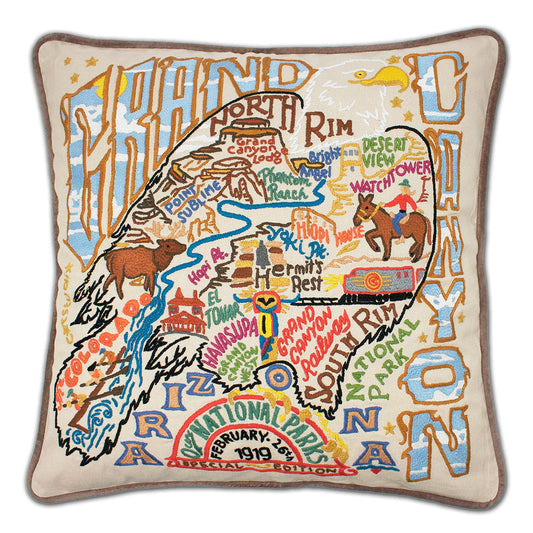 Grand Canyon Hand-Embroidered Pillow-0