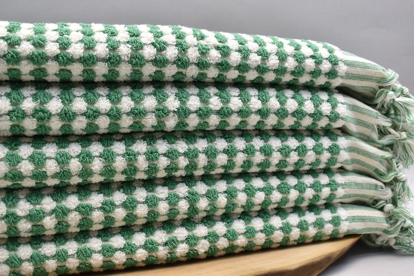 BUBBLE GREEN TERRY HAND TOWEL-2