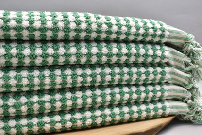 BUBBLE GREEN TERRY HAND TOWEL-2