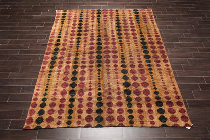 7'11" x 9'11" Hand Knotted 100% Jute Thick Pile Area Rug Modern Tan-1