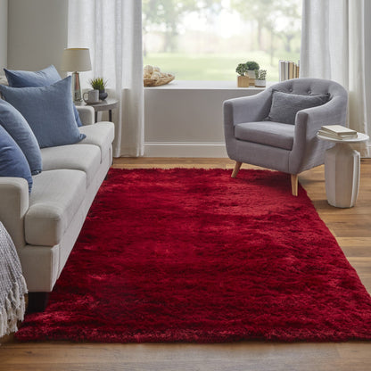 Indochine Modern Solid - Red/Purple Area Rug-1