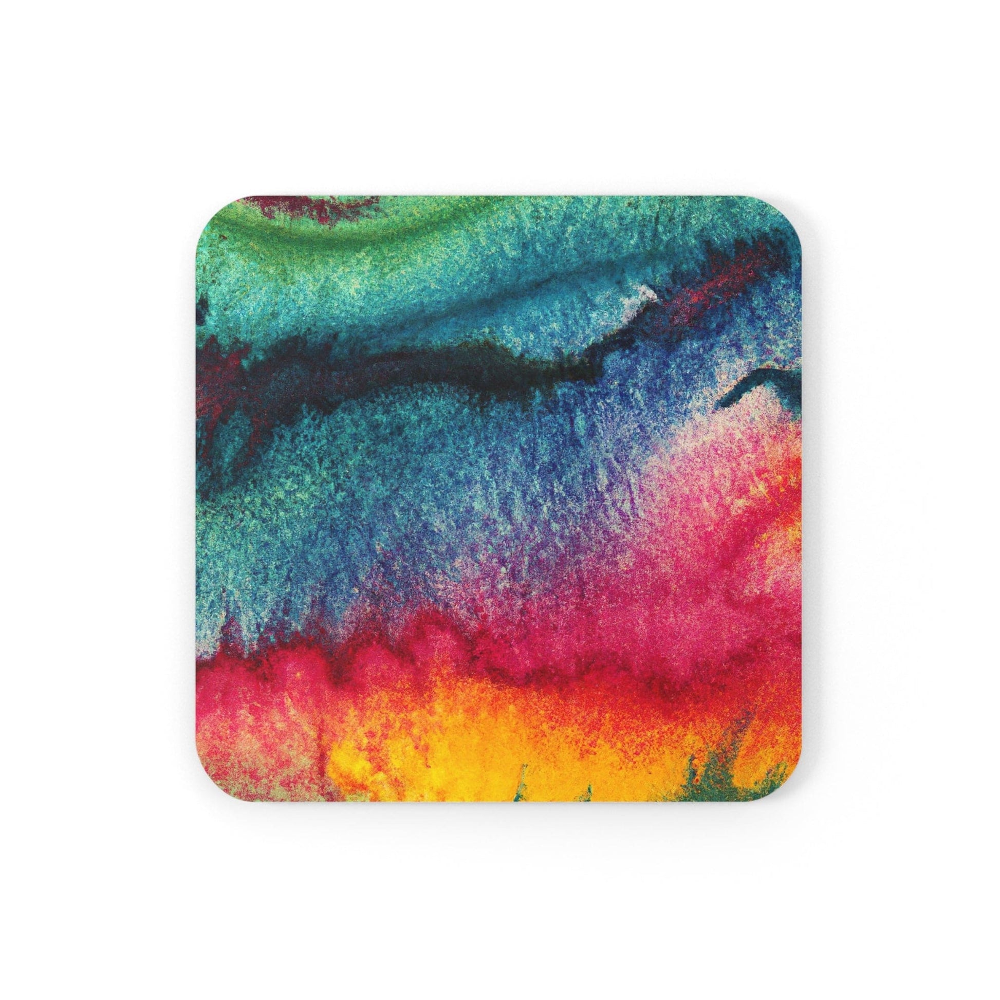 Handcrafted Square Coaster Set of 4 - Multicolor Abstract Pattern-1