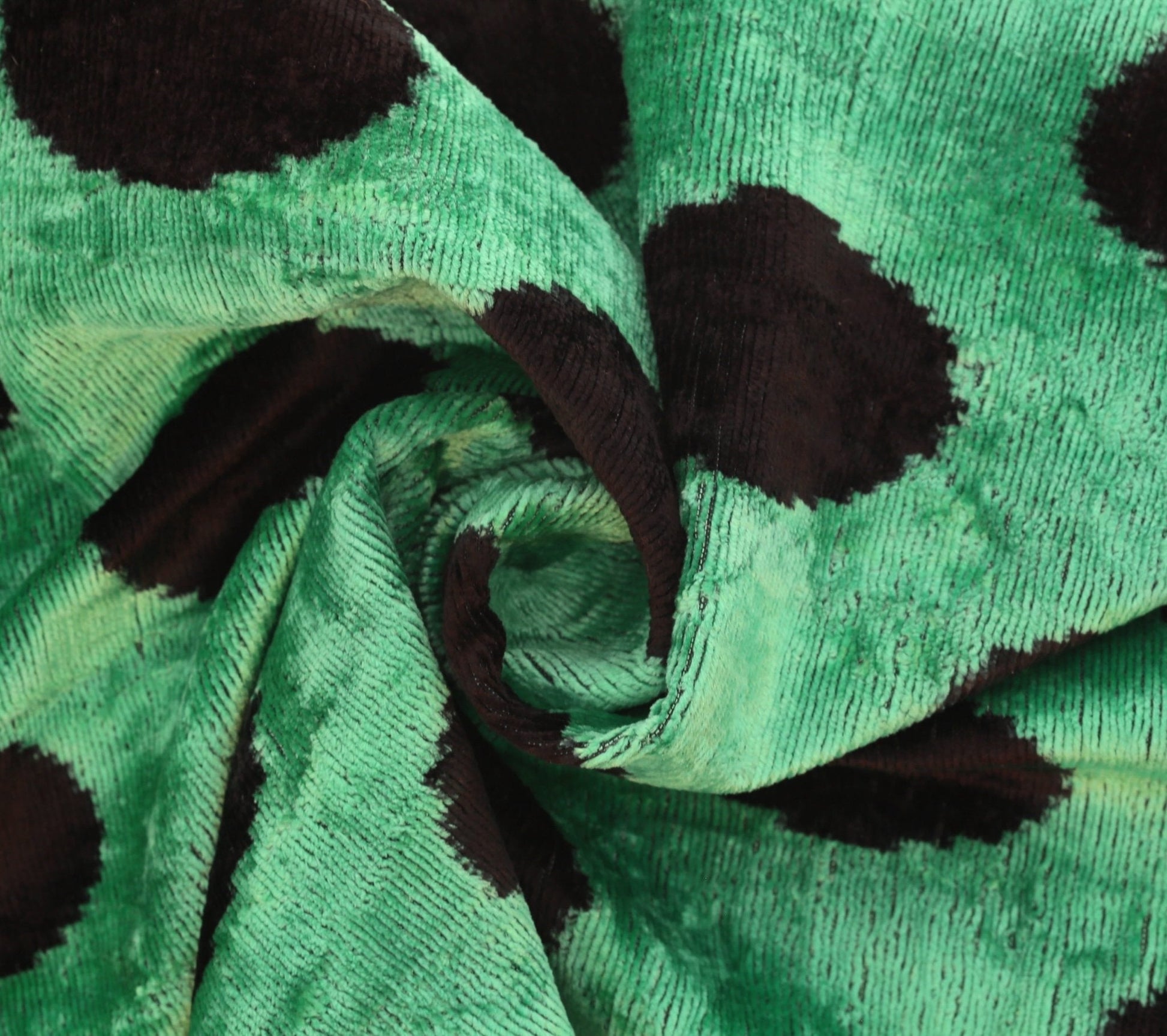 Handmade Velvet Lumbar Pillow in Green and Black Polka Dot Design - High-Quality 16x24 Inch Decorative Accent with Premium Down Feather Insert-1