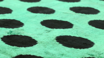 Handmade Velvet Lumbar Pillow in Green and Black Polka Dot Design - High-Quality 16x24 Inch Decorative Accent with Premium Down Feather Insert-2