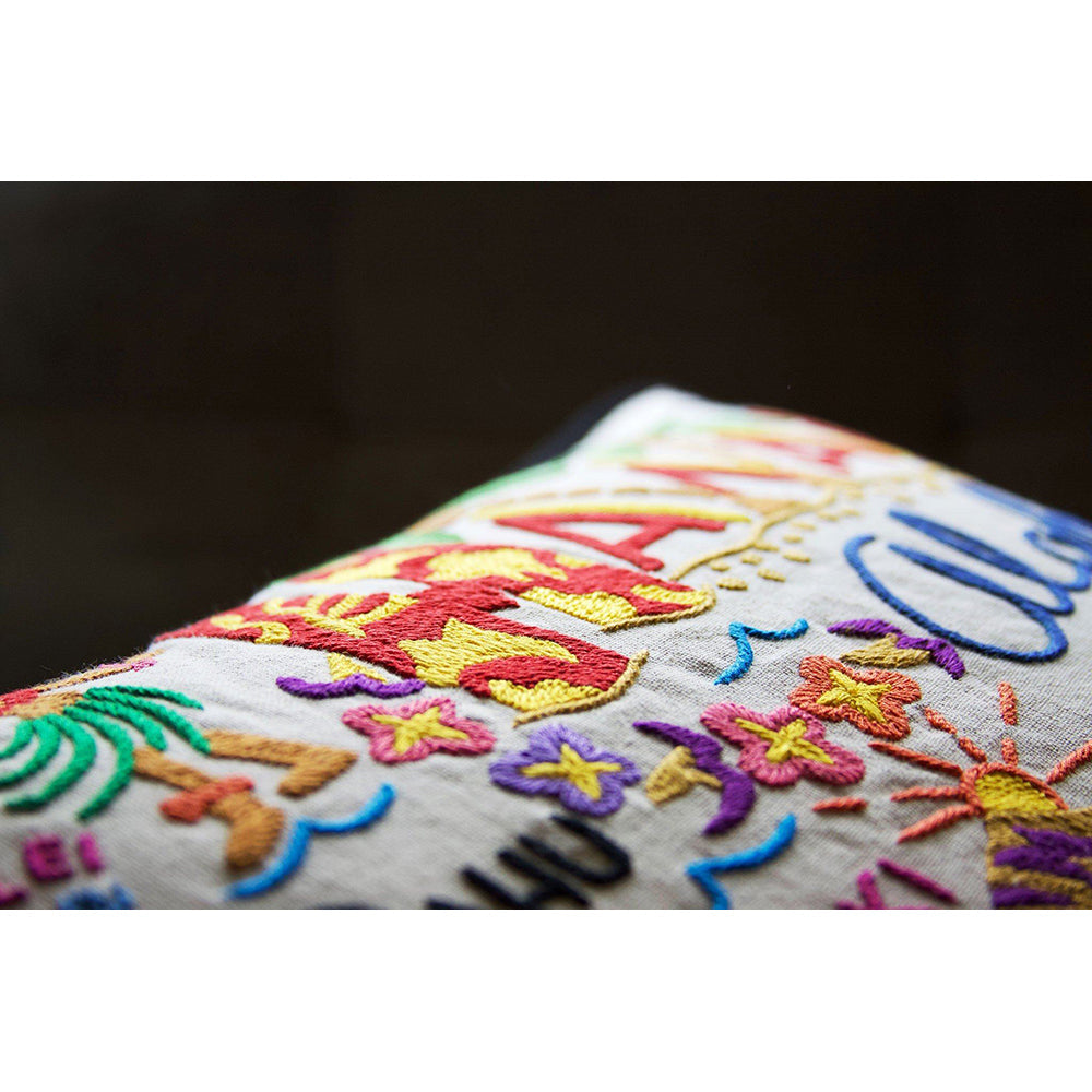 Hawaii Hand-Embroidered Pillow-2
