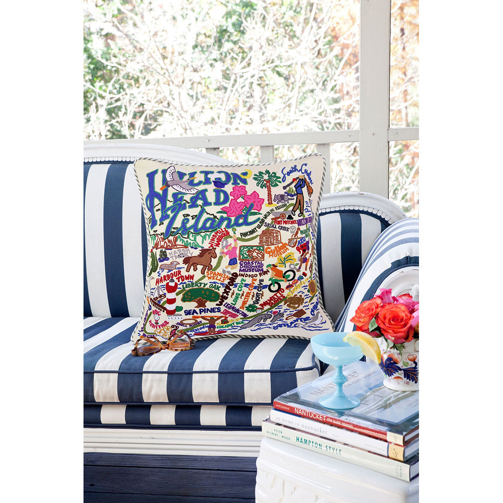 Hilton Head Hand-Embroidered Pillow-3