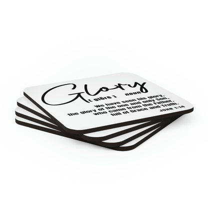 Home Decor Coaster Set - 4 Piece Home/office Glory Christian Inspiration Black-3