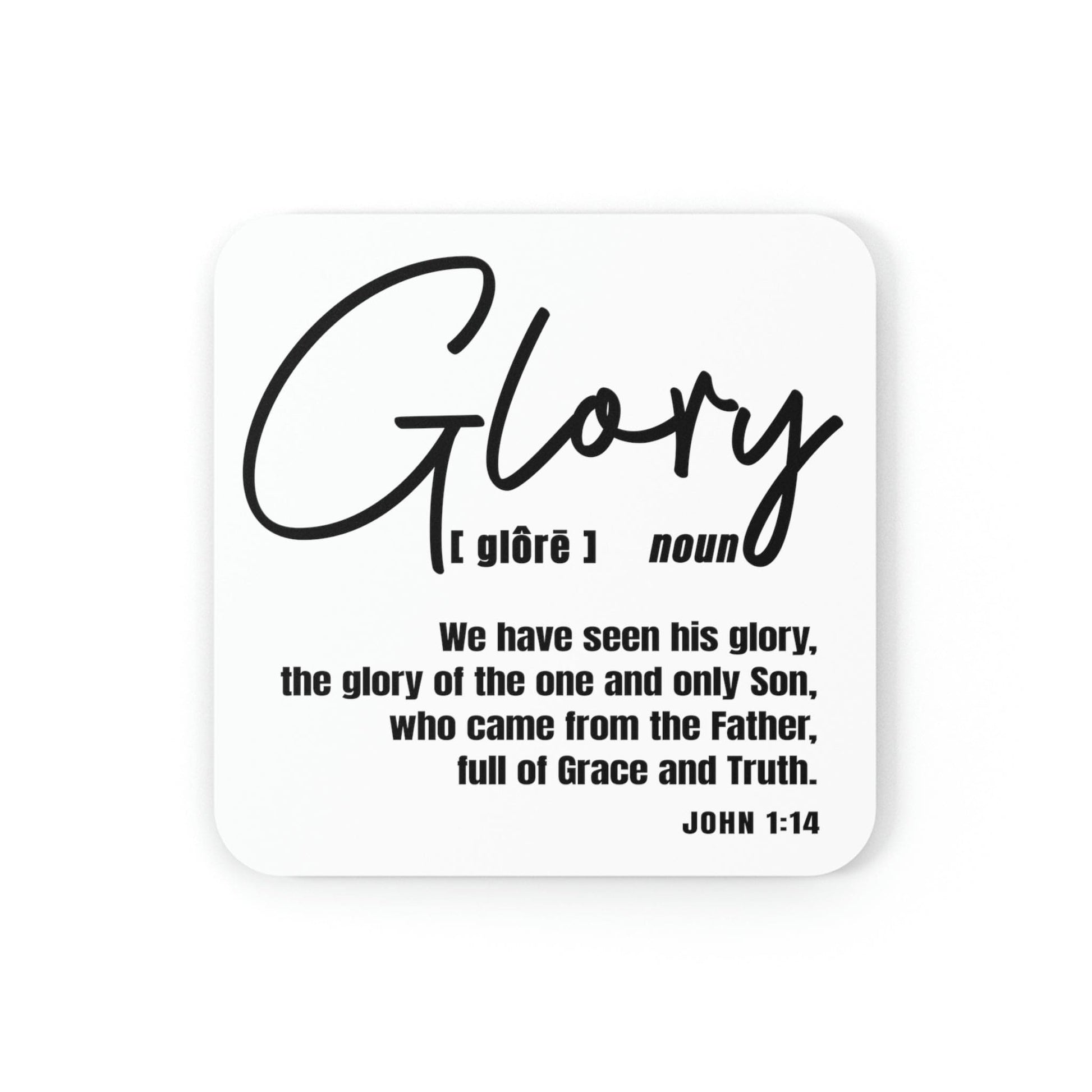 Home Decor Coaster Set - 4 Piece Home/office Glory Christian Inspiration Black-1