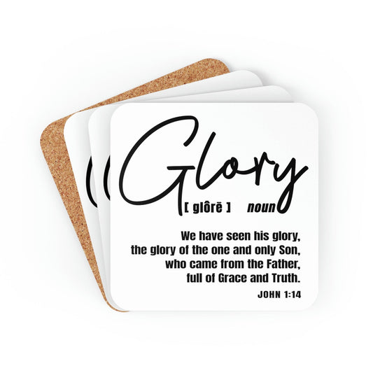 Home Decor Coaster Set - 4 Piece Home/office Glory Christian Inspiration Black-0