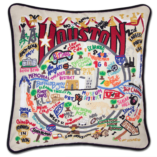 Houston Hand-Embroidered Pillow-0