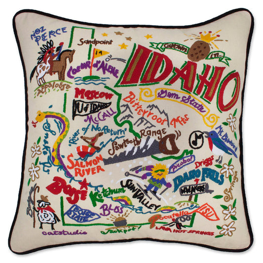 Idaho Hand-Embroidered Pillow-0