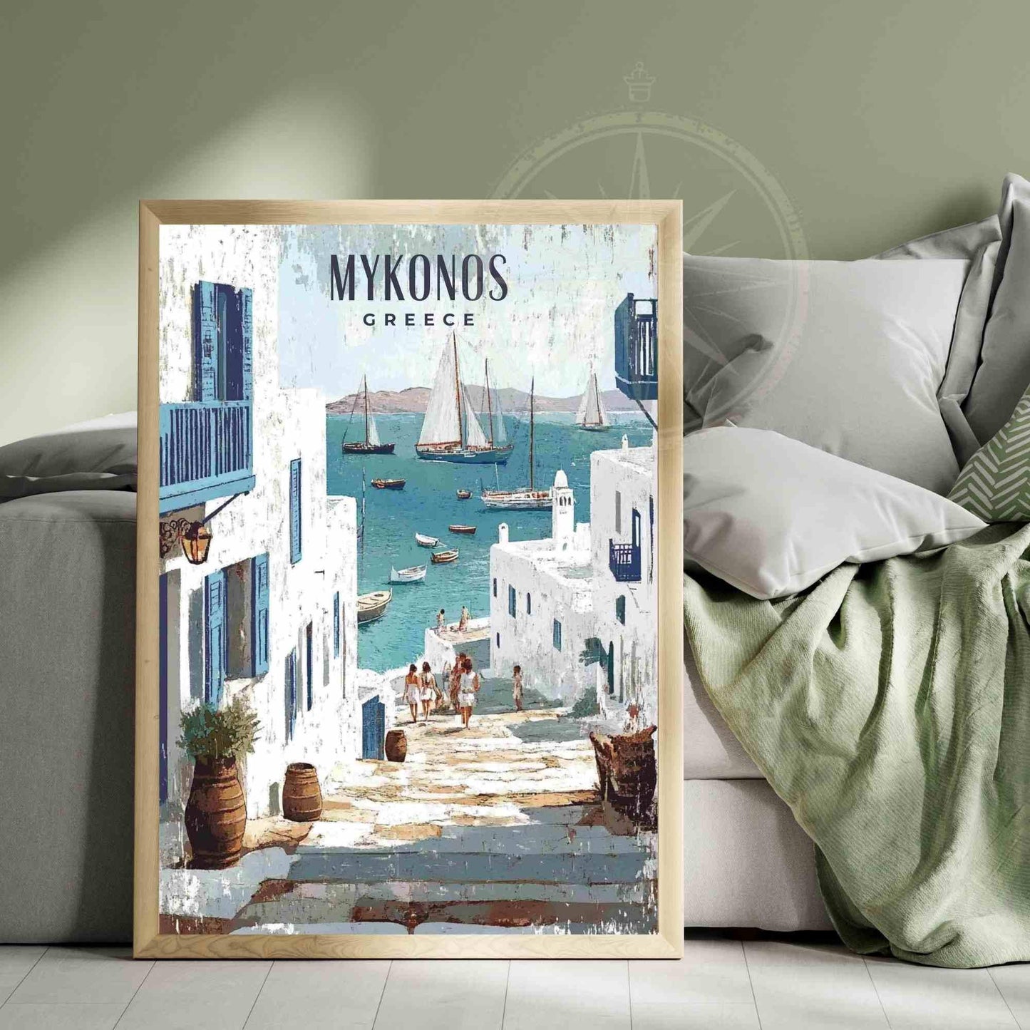 Affiche Mykonos | Impression vintage de Mykonos, Grèce-2