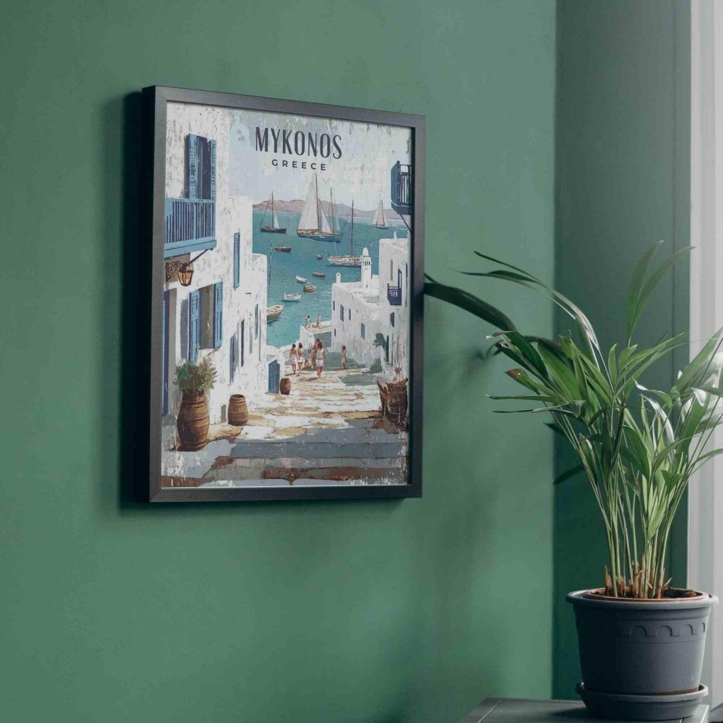 Affiche Mykonos | Impression vintage de Mykonos, Grèce-1