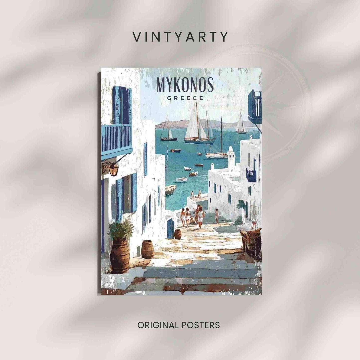 Affiche Mykonos | Impression vintage de Mykonos, Grèce-4