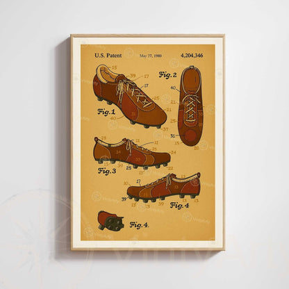 Affiche Brevet Chaussures de Sport Vintage – Poster Technique 1980 | Art Industriel & Design Sportif-0