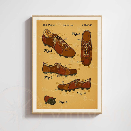 Affiche Brevet Chaussures de Sport Vintage – Poster Technique 1980 | Art Industriel & Design Sportif-0