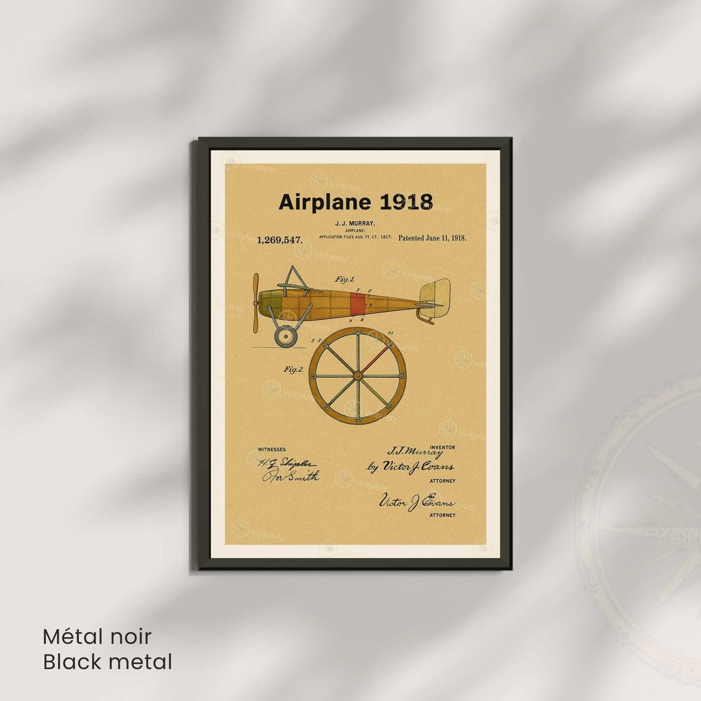 Affiche Brevet Avion Vintage – Poster Aéronautique 1918 | Art Industriel & Décoration Rétro-3